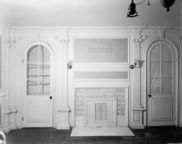 Wanton-Hunter House, Newport Rhode Island 1937 FIREPLACE SET WITH BIBLICAL TILES, NORTHEAST ROOM