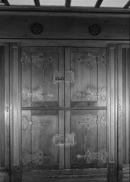 Samuel Tilton House, Newport Rhode Island 1969 DETAIL, CABINET DOOR IN STAIRHALL