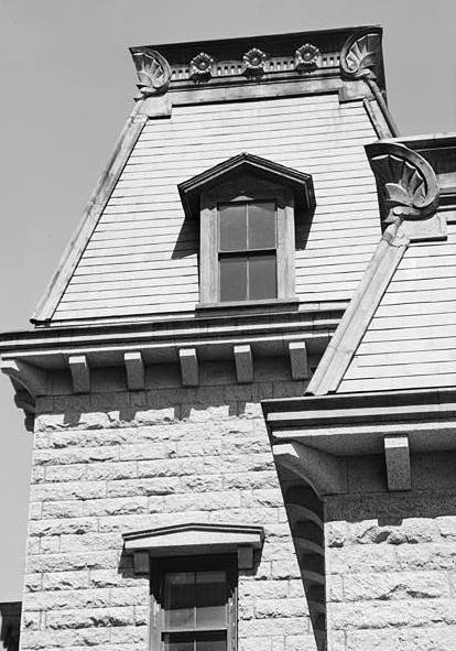 Chateau-sur-Mer Mansion (Wetmore House), Newport Rhode Island DETAIL OF WEST TOWER FROM THE SOUTH