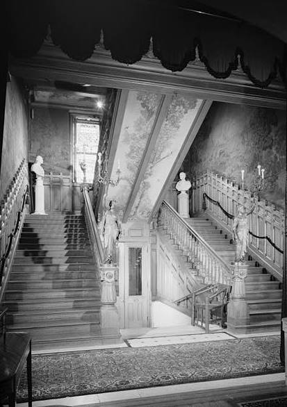 Chateau-sur-Mer Mansion (Wetmore House), Newport Rhode Island FRONT STAIRWAY FROM THE SOUTHWEST