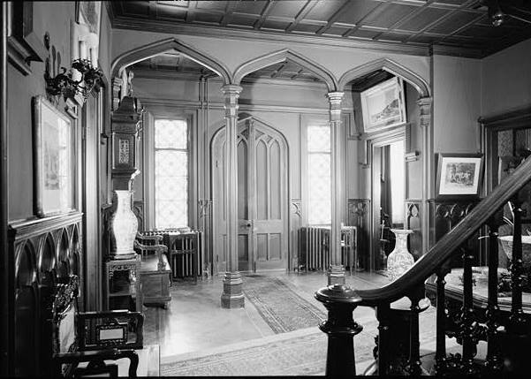 Kingscote (George Jones-William H. King House), Newport Rhode Island MAIN ENTRANCE, LOOKING SOUTH FROM HALL