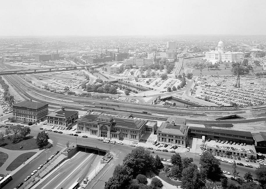Union Railroad Station, Providence Rhode Island 1982 AERIAL VIEW LOOKING NORTHWEST