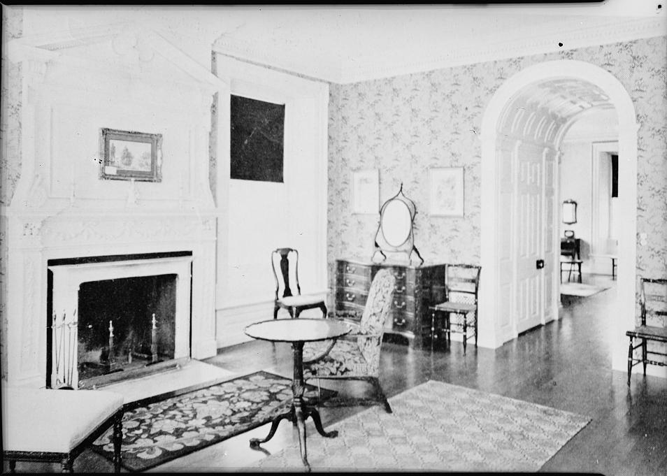 John Brown House, Providence Rhode Island 1937 from an old print, VIEW FROM THE SOUTHEAST OF SOUTHWEST PARLOR CHAMBER, SECOND STORY.