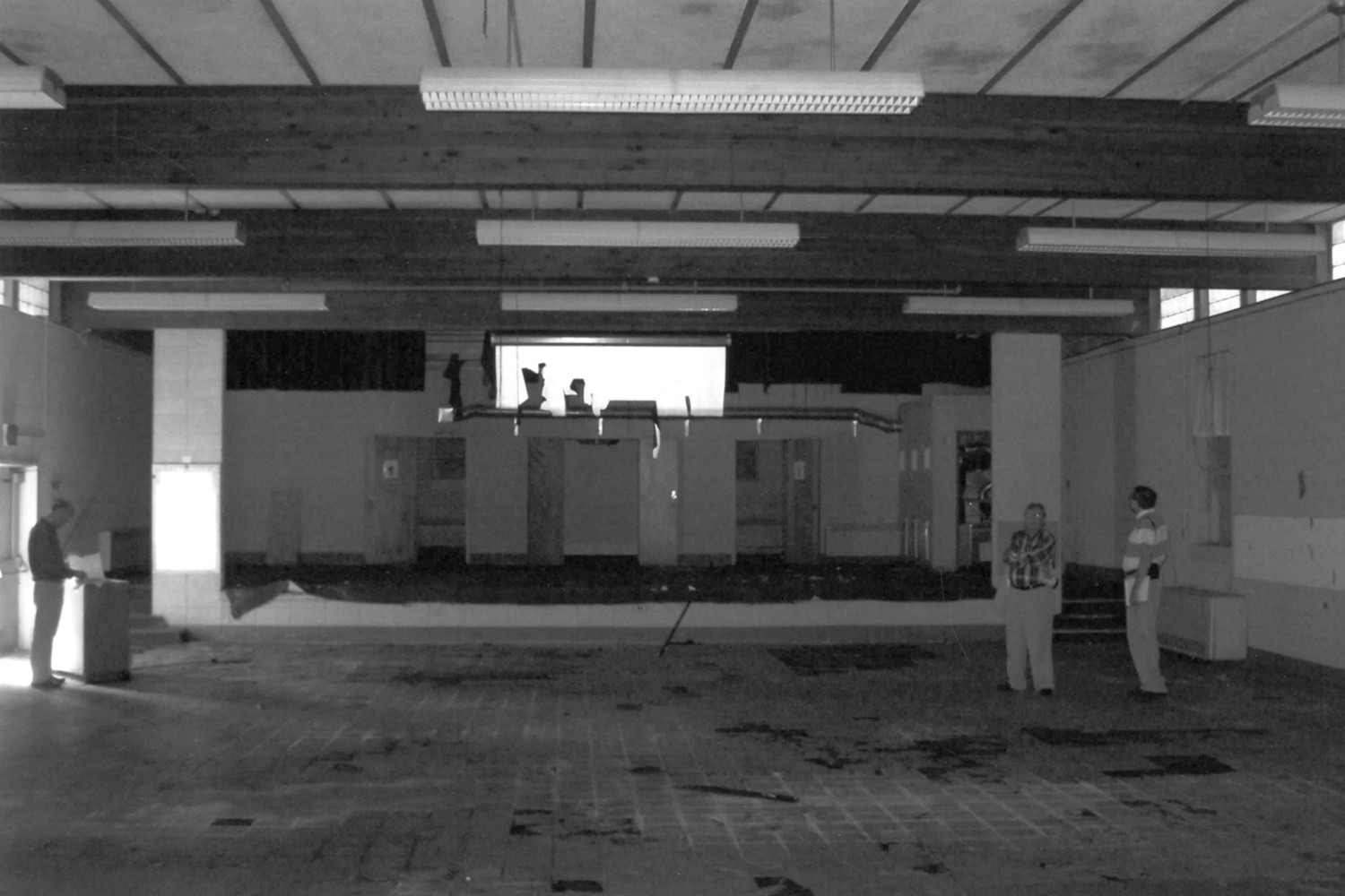 Kennedy Street School, Anderson South Carolina Interior of Gymnasium showing stage area looking West (2007)
