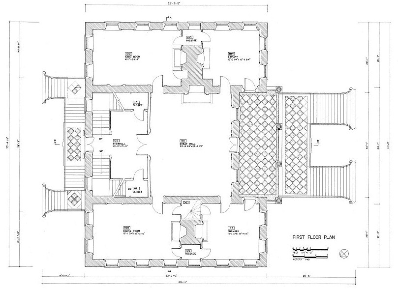 Drayton Hall, Charleston South Carolina First Floor Plan