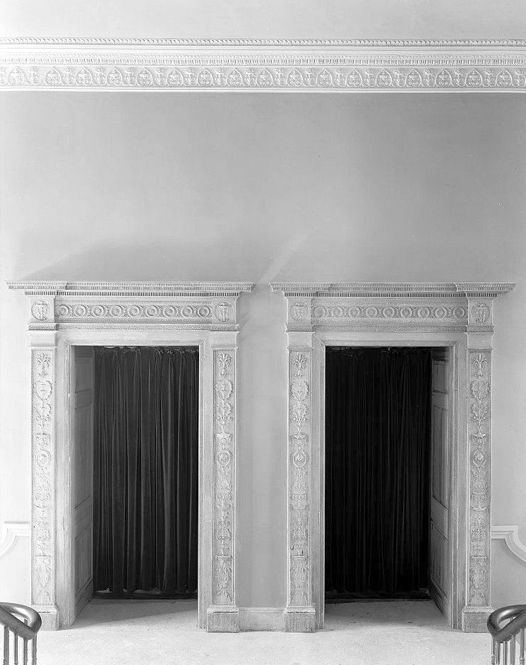 Paired interior doorways and decorative surrounds - Dock Street Theatre, Charleston South Carolina