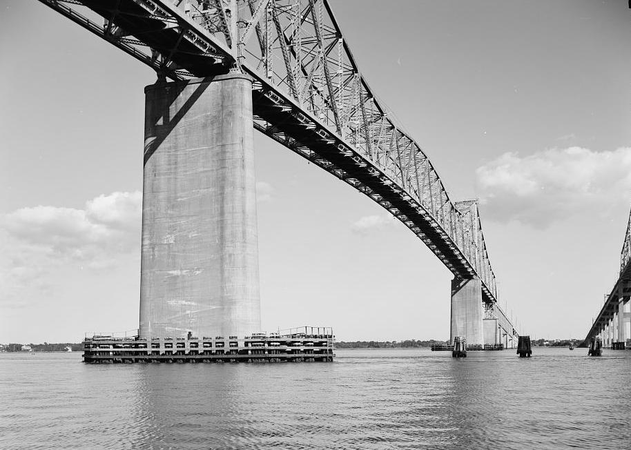 Grace Memorial Bridge - Old Cooper River Bridge, Charleston South Carolina WEST SIDE OF PIER 8, FACING NORTHEAST FROM WATER