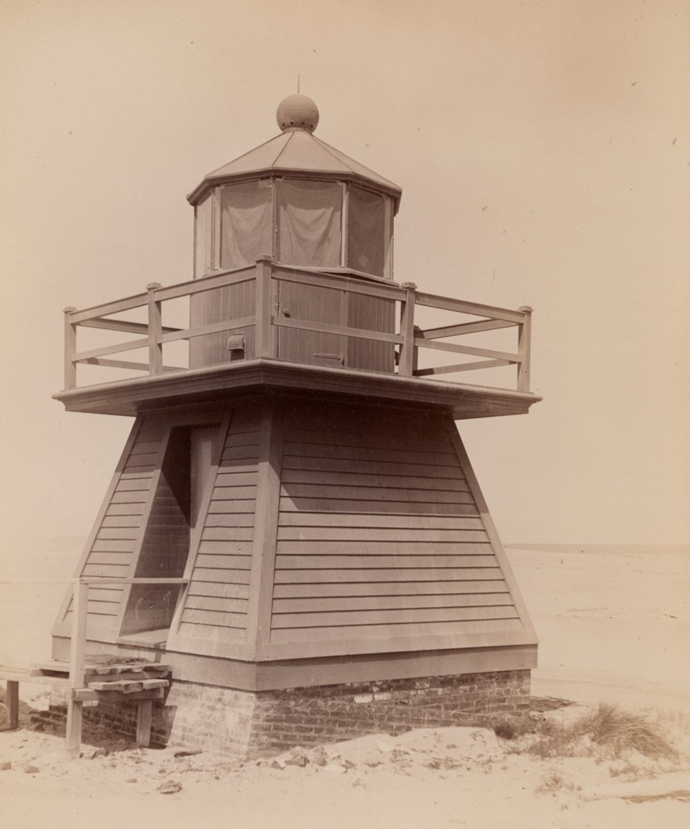 Morris Island Lighthouse, Charleston South Carolina Front Beacon. Established 1870, Discontinued May 20, 1899 (1885)