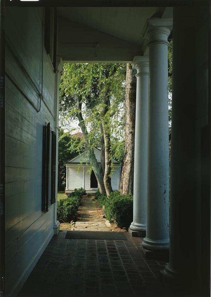 Fort Hill - McElhenny-Calhoun-Clemson House, Clemson South Carolina Looking north to south along the west porch