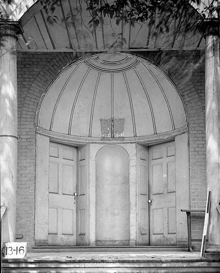 Ainsley Hall - Robert Mills House, Columbia South Carolina 1934 DETAIL REAR ENTRANCE DOORS, SOUTH ELEVATION