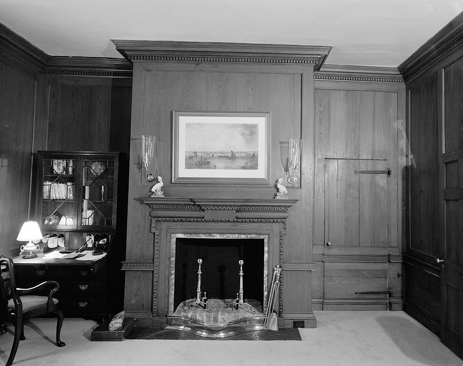 Fenwick Hall Plantation, Johns Island South Carolina First floor, northeast room, east wall (1980)