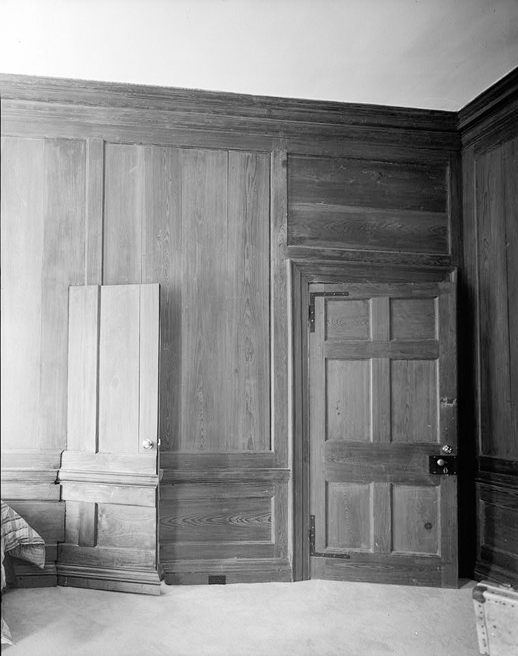 Fenwick Hall Plantation, Johns Island South Carolina Second floor, southeast room, door and panel (1980)