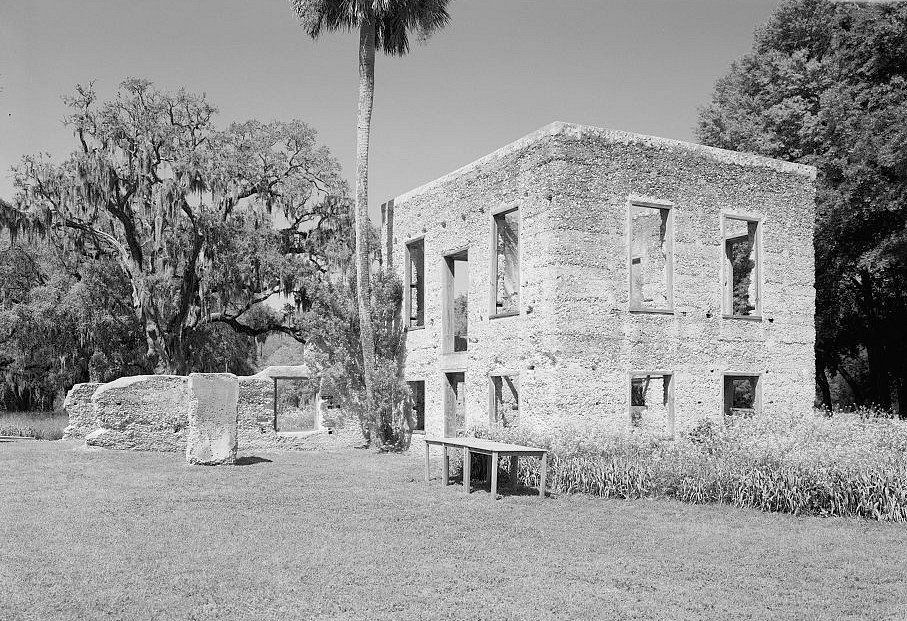 Ruins of the Edward House Plantation, Spring Island South Carolina 2003 MAIN HOUSE, NORTH WING.  VIEW FROM THE SOUTHEAST