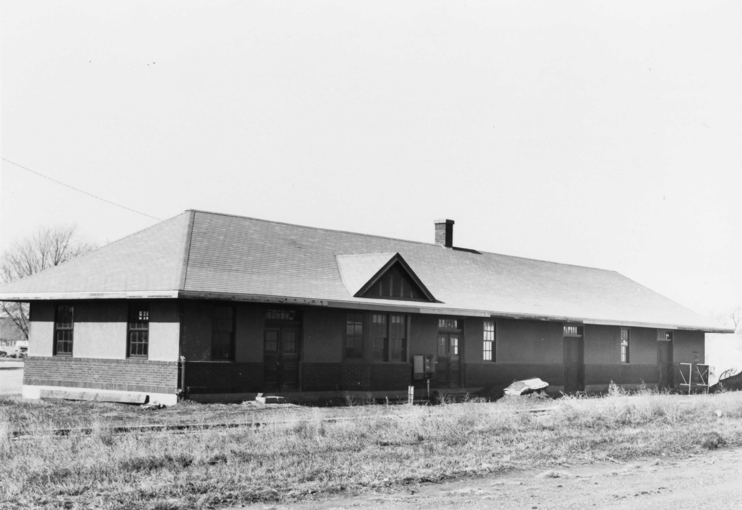 Chicago and Northwestern Railroad Depot, Beresford South Dakota Rear and Side Facades, Looking Northwest (1984)