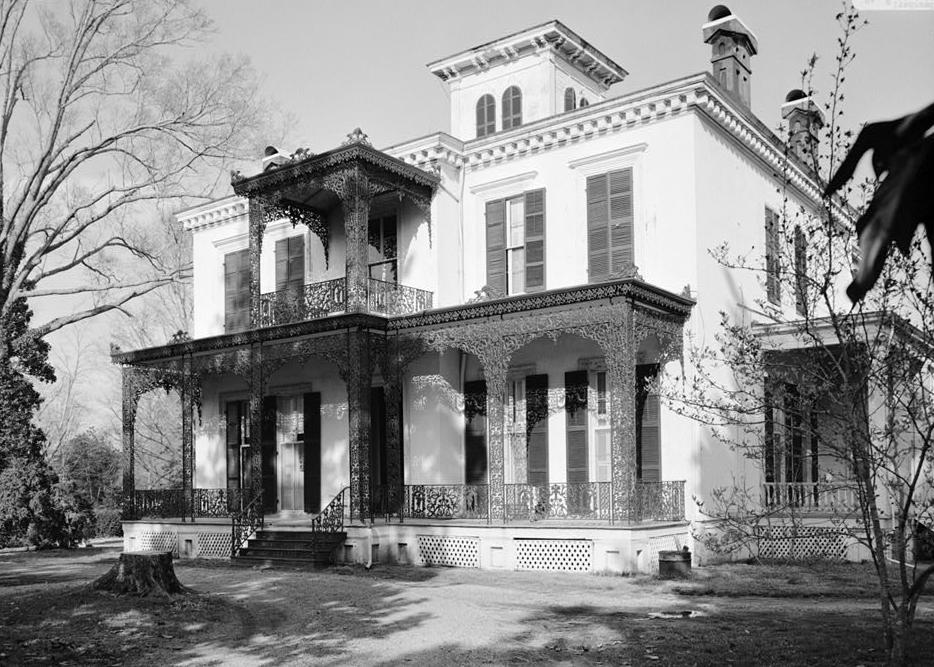 Colonel McNeal House, Bolivar Tennessee 1974 WEST (front) ELEVATION, WITH VIEW OF CAST-IRON PORCH