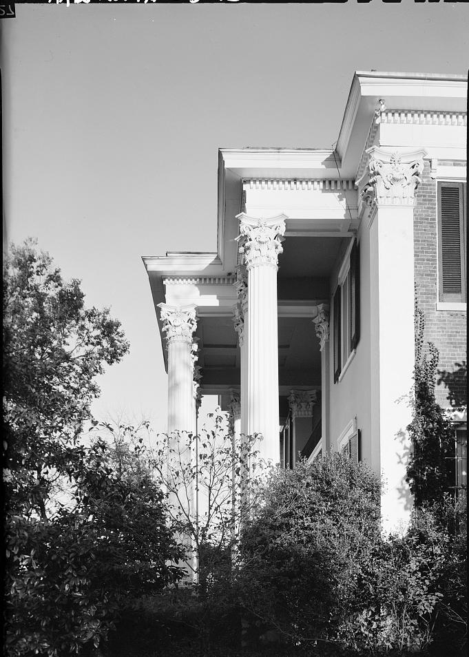 Rattle & Snap Mansion - Polk-Granbery House, Columbia Tennessee 1971 FRONT PORTICO, LOOKING EAST