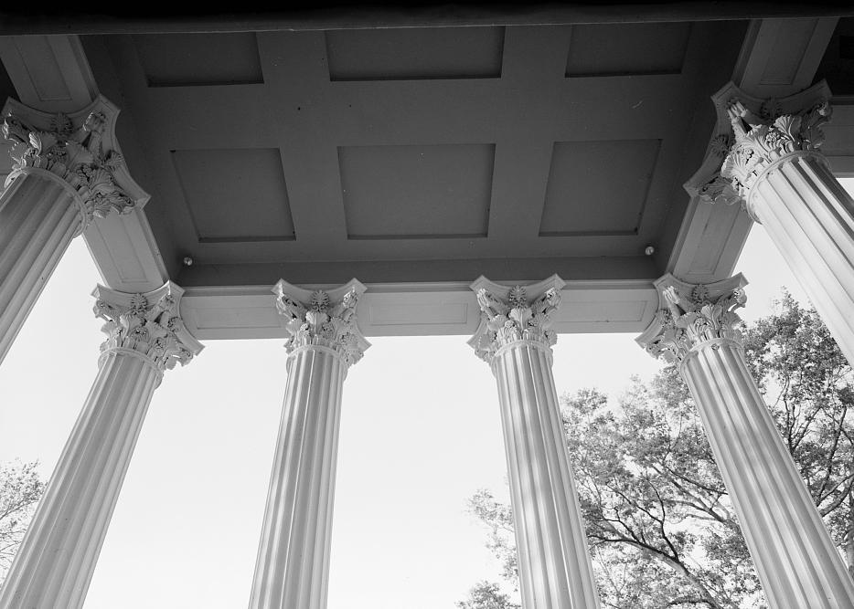 Rattle & Snap Mansion - Polk-Granbery House, Columbia Tennessee 1971 VIEW UNDER FRONT PORTICO
