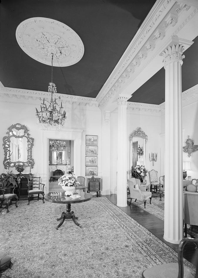 Rattle & Snap Mansion - Polk-Granbery House, Columbia Tennessee 1971 ENTRANCE HALL, LOOKING EAST