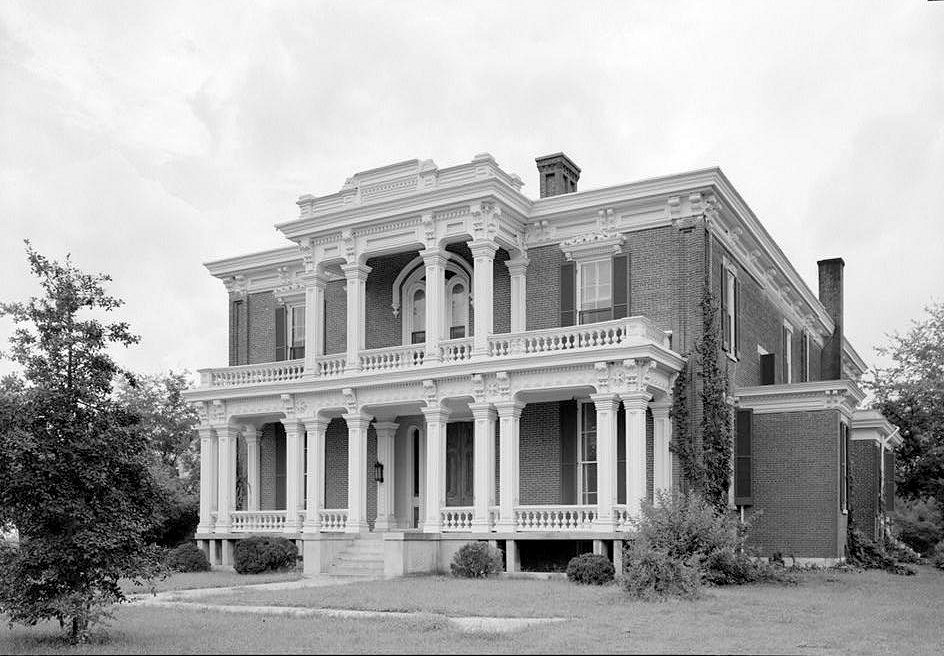 McGavock House - Two Rivers Plantation Mansion, Donelson Tennessee 1970 EAST (FRONT) ELEVATION AND NORTH SIDE, FROM NORTHEAST