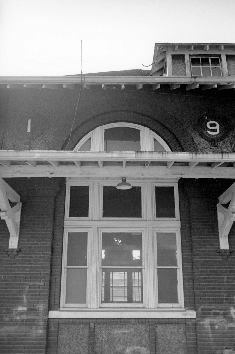 Clinchfield Depot, Erwin Tennessee Detail of track side west facade, facing east (1983)