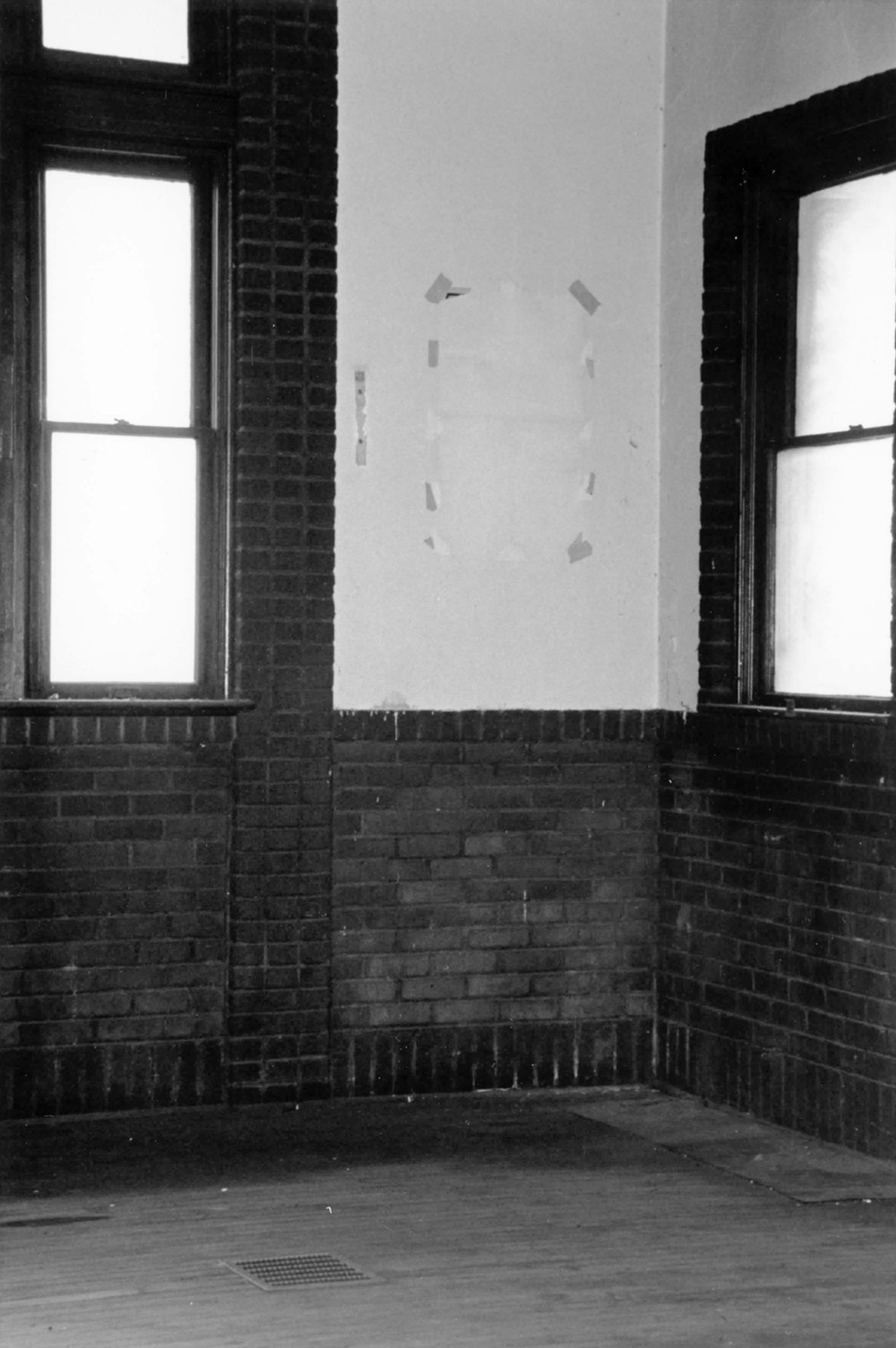 Clinchfield Depot, Erwin Tennessee Detail of interior track side windows of the station passenger room, facing west (1983)