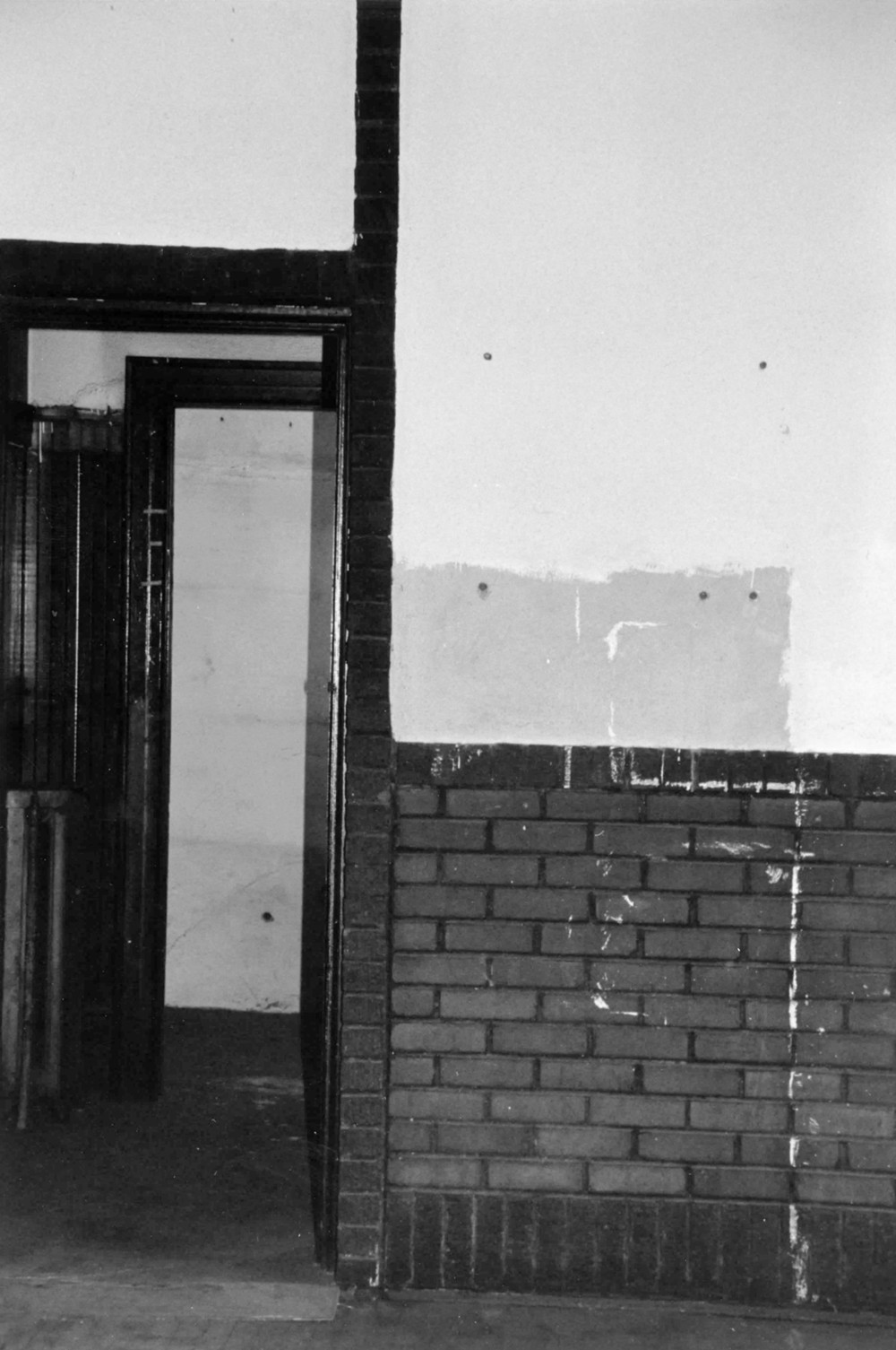 Clinchfield Depot, Erwin Tennessee Detail of brick wainscotting, facing north (1983)