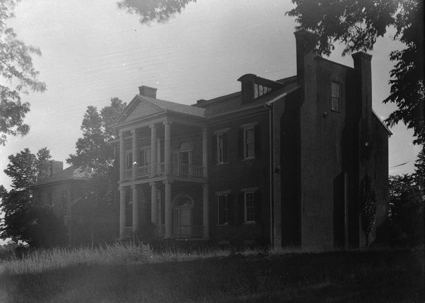 Fairview Mansion - Isaac Franklin Plantation, Gallatin Tennessee 1936 REAR VIEW (LOOKING SOUTHWEST).