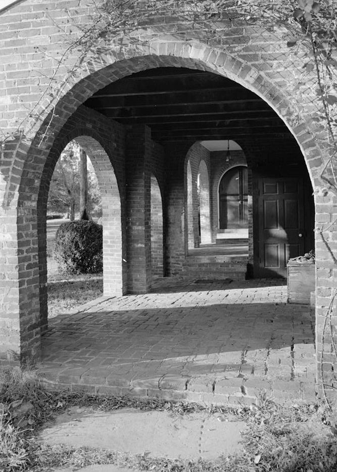 Fairview Mansion - Isaac Franklin Plantation, Gallatin Tennessee BRICK LOGGIA OF SERVICE WING, FROM SOUTH