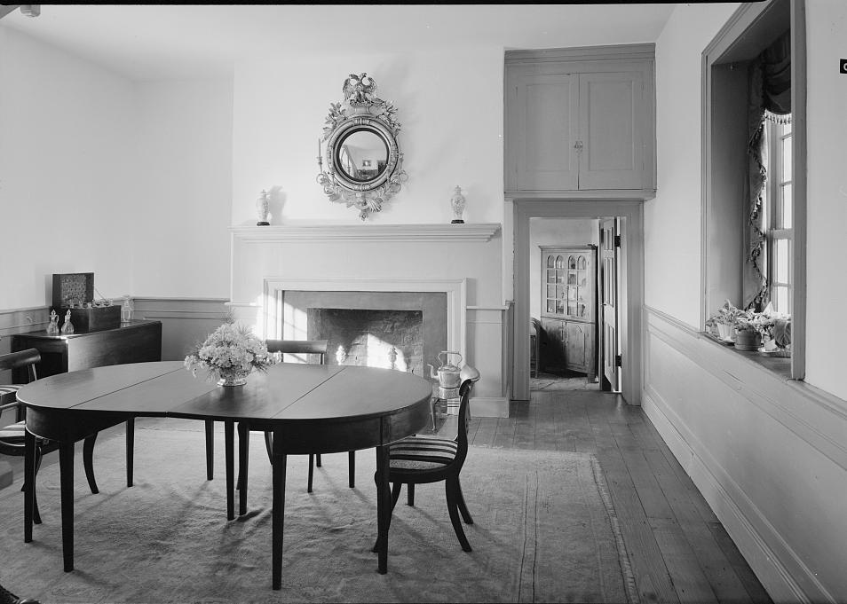 Cragfont - General James Winchester House, Gallatin Tennessee 1971 DINING ROOM, FIRST FLOOR, NORTH WING.