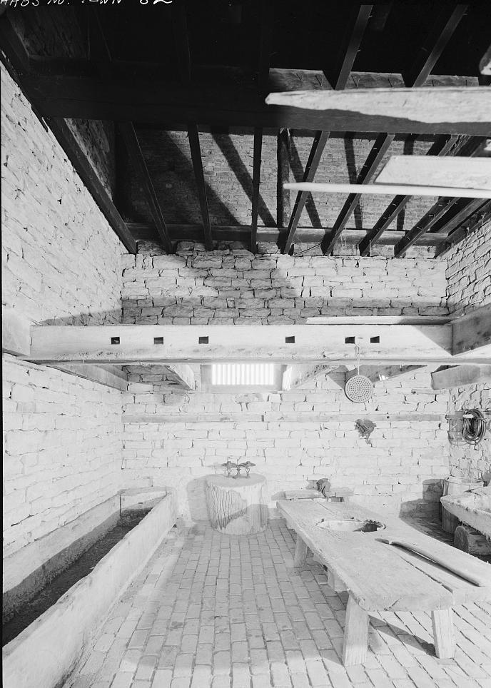 Cragfont - General James Winchester House, Gallatin Tennessee 1971 INTERIOR VIEW OF SMOKEROOM, NORTH END OF REAR WING; ROOM IS OPEN TO ROOF.