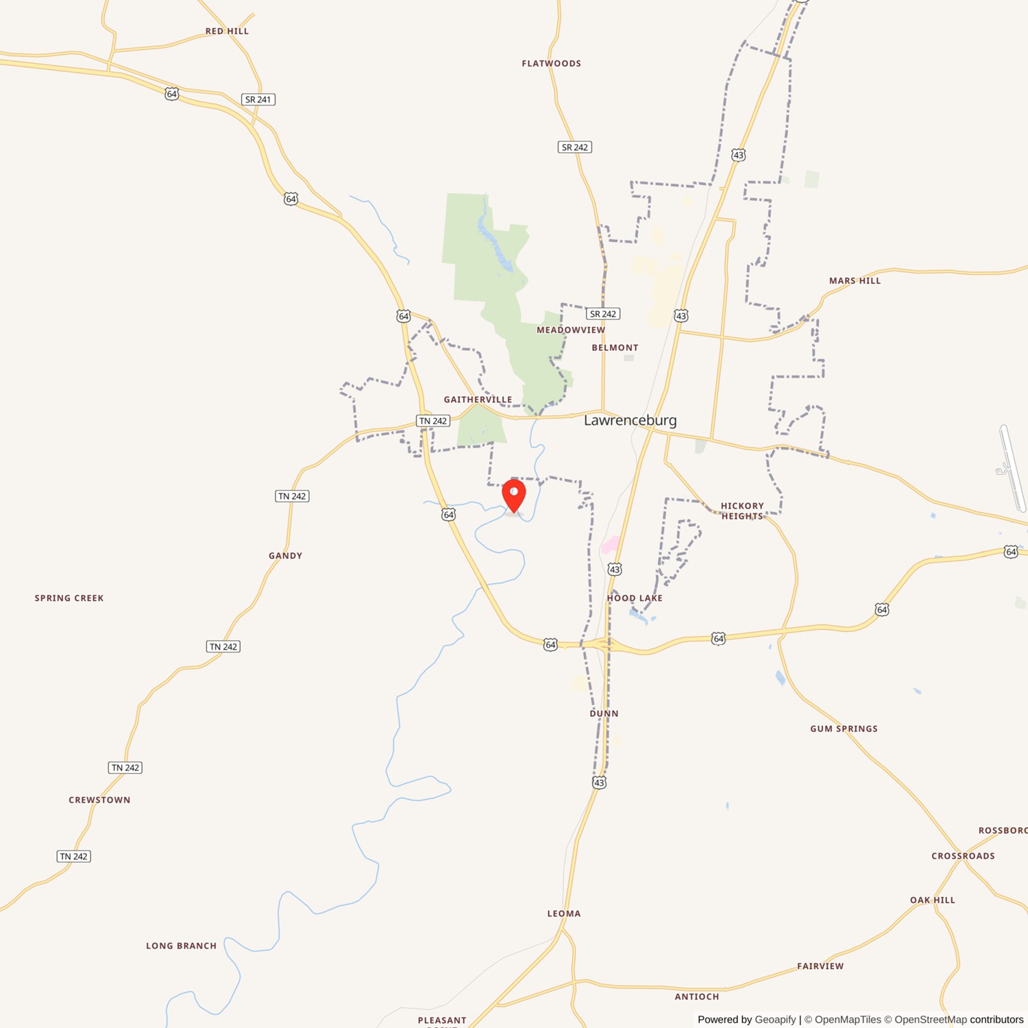 Lawrenceburg No. 1 Hydroelectric Station Location Map