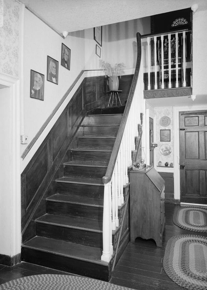DeVault Tavern and Inn, Leesburg Tennessee 1983 STAIRS IN CENTER HALL, FIRST FLOOR, FROM WEST