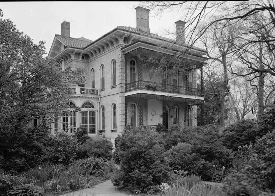 Annesdale House, Memphis Tennessee 1974 SOUTH (REAR) ELEVATION. TWO-STORY IRON PORCH IS AN ADDITION