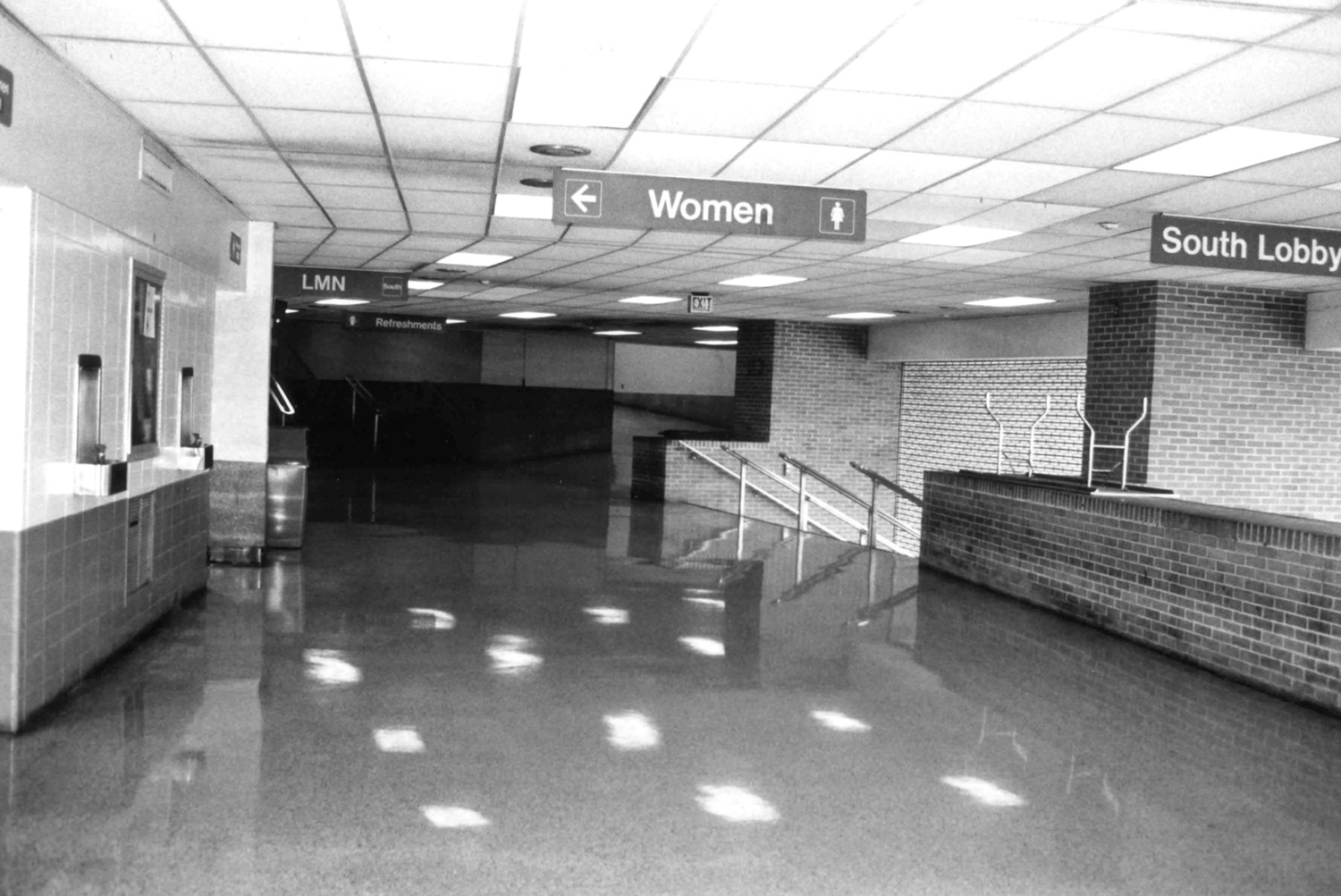 Mid-South Coliseum, Memphis Tennessee South lobby, looking west (2000)