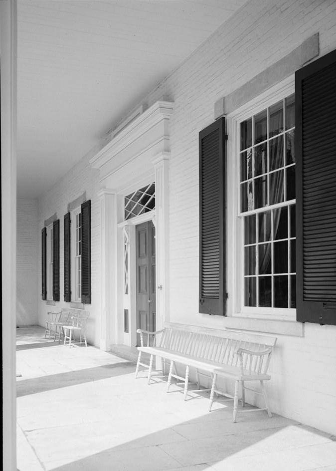 The Hermitage - Andrew Jackson House, Nashville Tennessee 1972 South front porch from southeast