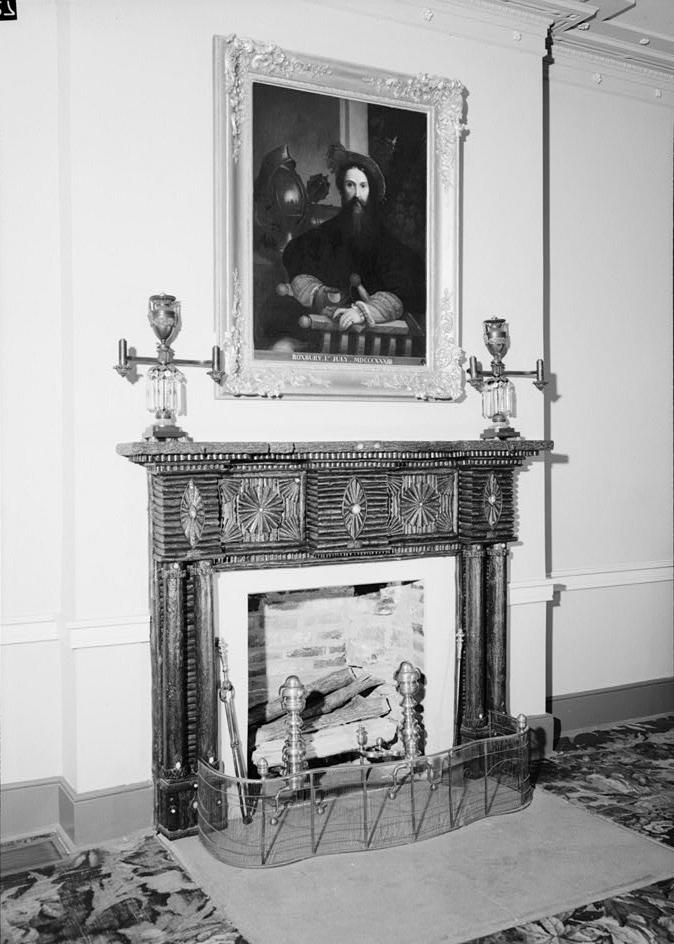 The Hermitage - Andrew Jackson House, Nashville Tennessee 1972 Dining room, detail of fireplace