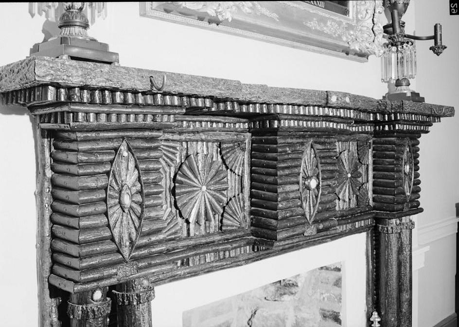 The Hermitage - Andrew Jackson House, Nashville Tennessee 1972 Dining room, detail of mantelpiece