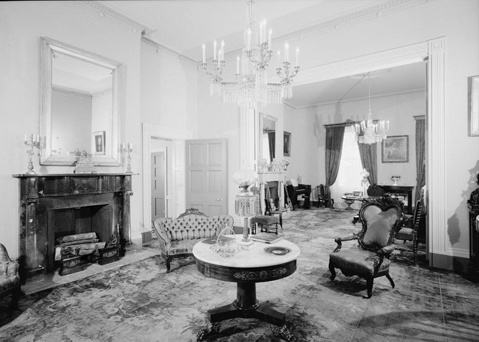 The Hermitage - Andrew Jackson House, Nashville Tennessee 1972 Double parlor, looking northwest