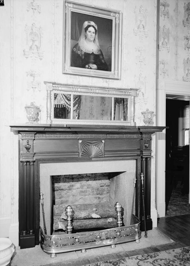 The Hermitage - Andrew Jackson House, Nashville Tennessee 1972 Second floor, Andrew Jackson Bedroom, detail of fireplace