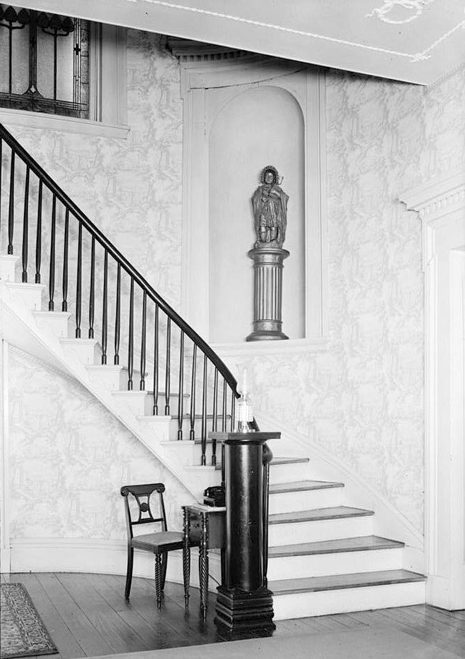 Belair Mansion, Nashville Tennessee 1940 STAIRWAY DETAIL.