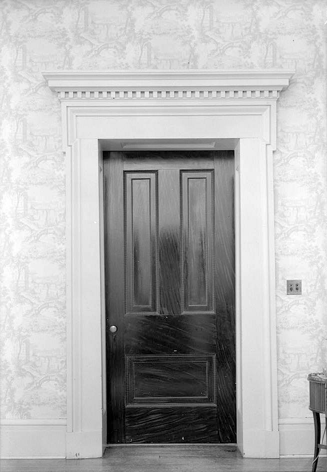 Belair Mansion, Nashville Tennessee 1940 DOOR DETAIL, FIRST FLOOR HALL.