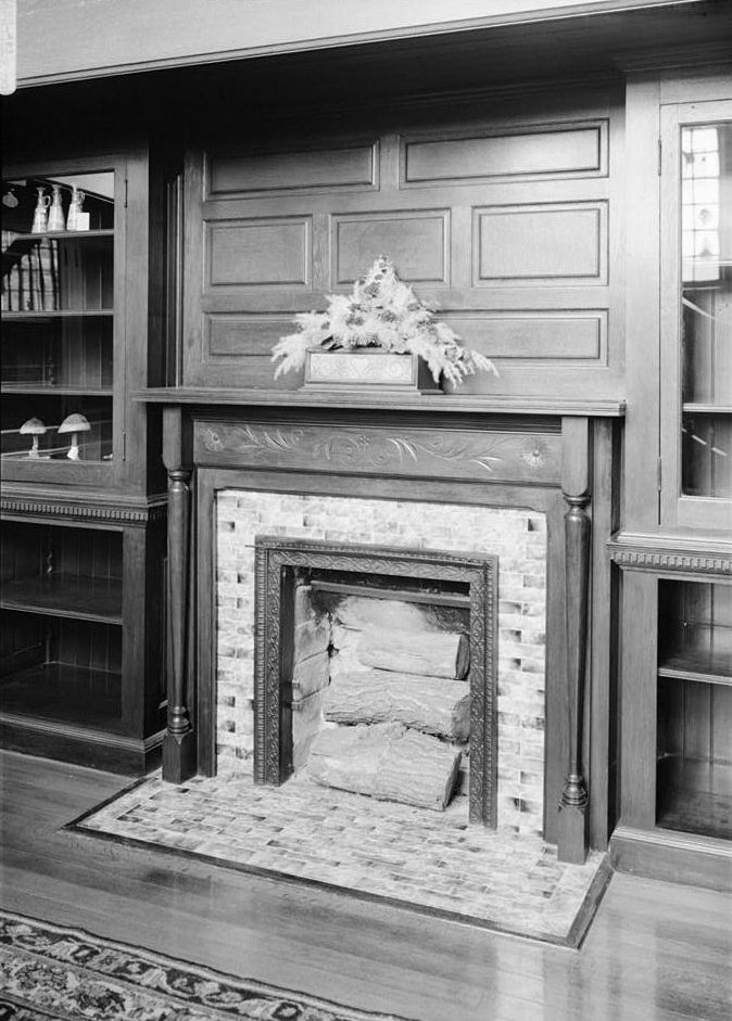 Hundred Oaks Mansion, Winchester Tennessee 1983 DETAIL OF LIBRARY FIREPLACE, SOUTHEAST WALL