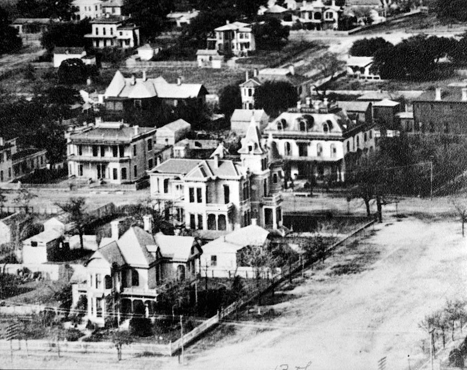 John H Houghton House, Austin Texas 1890 DETAIL OF VIEW OF WEST AUSTIN TAKEN FROM CAPIT0L DOME