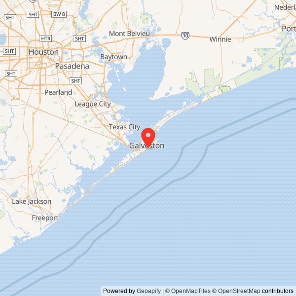 Galvez Hotel Location Map