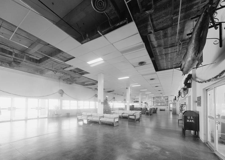 Wake Island Airfield, Terminal Building, Wake Island A VIEW OF LOBBY LOOKING NORTHWEST SHOWING ENTRANCE DOORS (2007)
