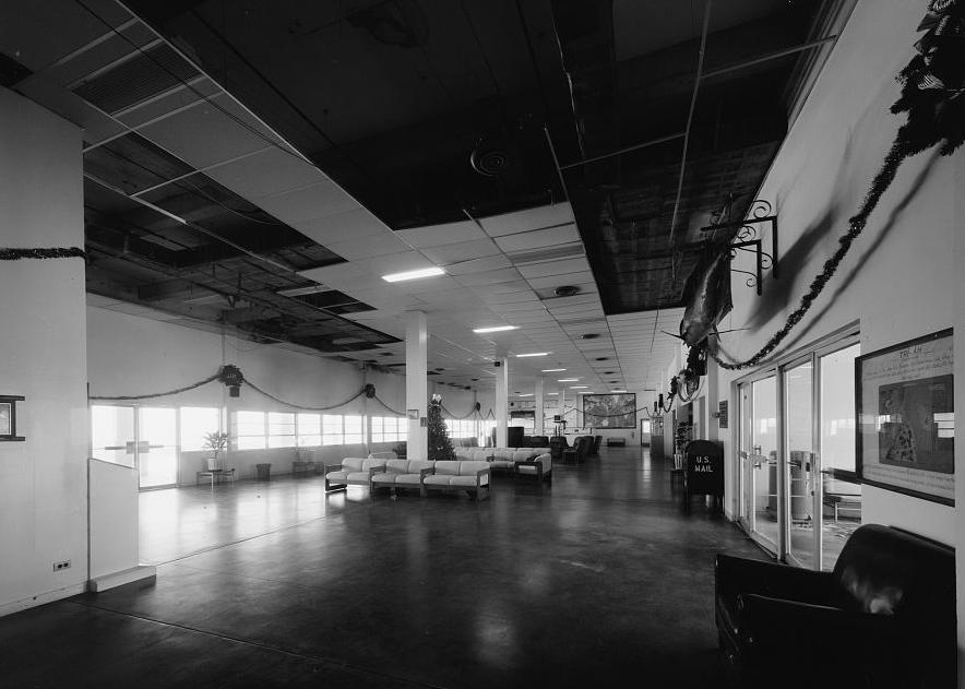 Wake Island Airfield, Terminal Building, Wake Island A VIEW OF THE LOBBY LOOKING NORTHWEST SHOWING FURNITURE ARRANGEMENT (2007)