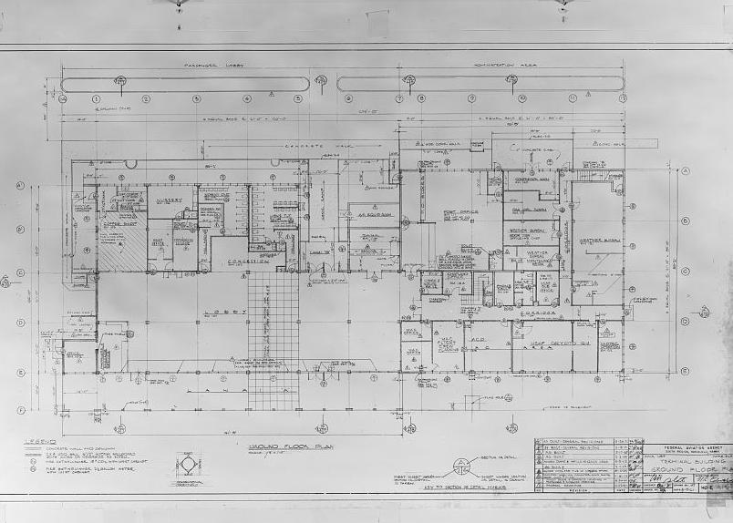 Wake Island Airfield, Terminal Building, Wake Island ARCHITECTURAL DRAWING, GROUND FLOOR PLAN DATED 05/15/1961 WITH BUILDING REVISIONS THROUGH 1971