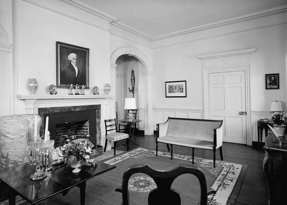 Berkeley Plantation - Harrison Family Home, Charles City Virginia NORTHEAST PARLOR, FIRST FLOOR, LOOKING TO SOUTHWEST CORNER OF ROOM (1981)