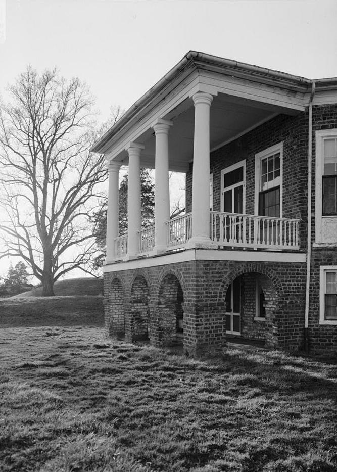Poplar Forest - Thomas Jefferson Retreat, Forest Virginia SOUTH PORCH FROM SOUTHEAST (1986)