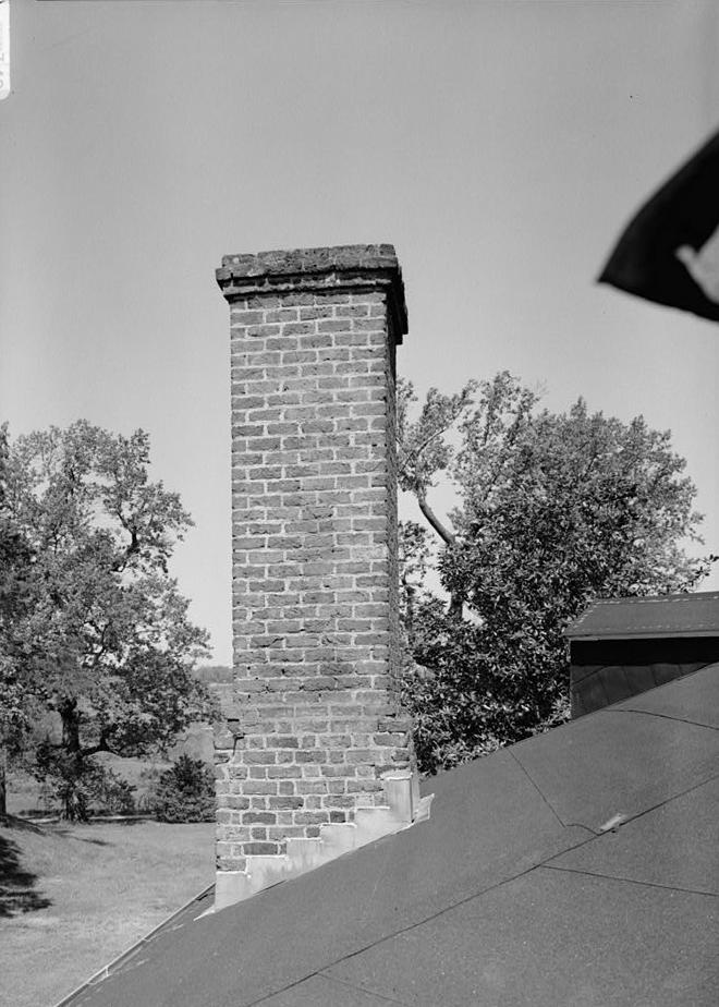 Poplar Forest - Thomas Jefferson Retreat, Forest Virginia WEST CHIMNEY FROM THE SOUTH (1987)